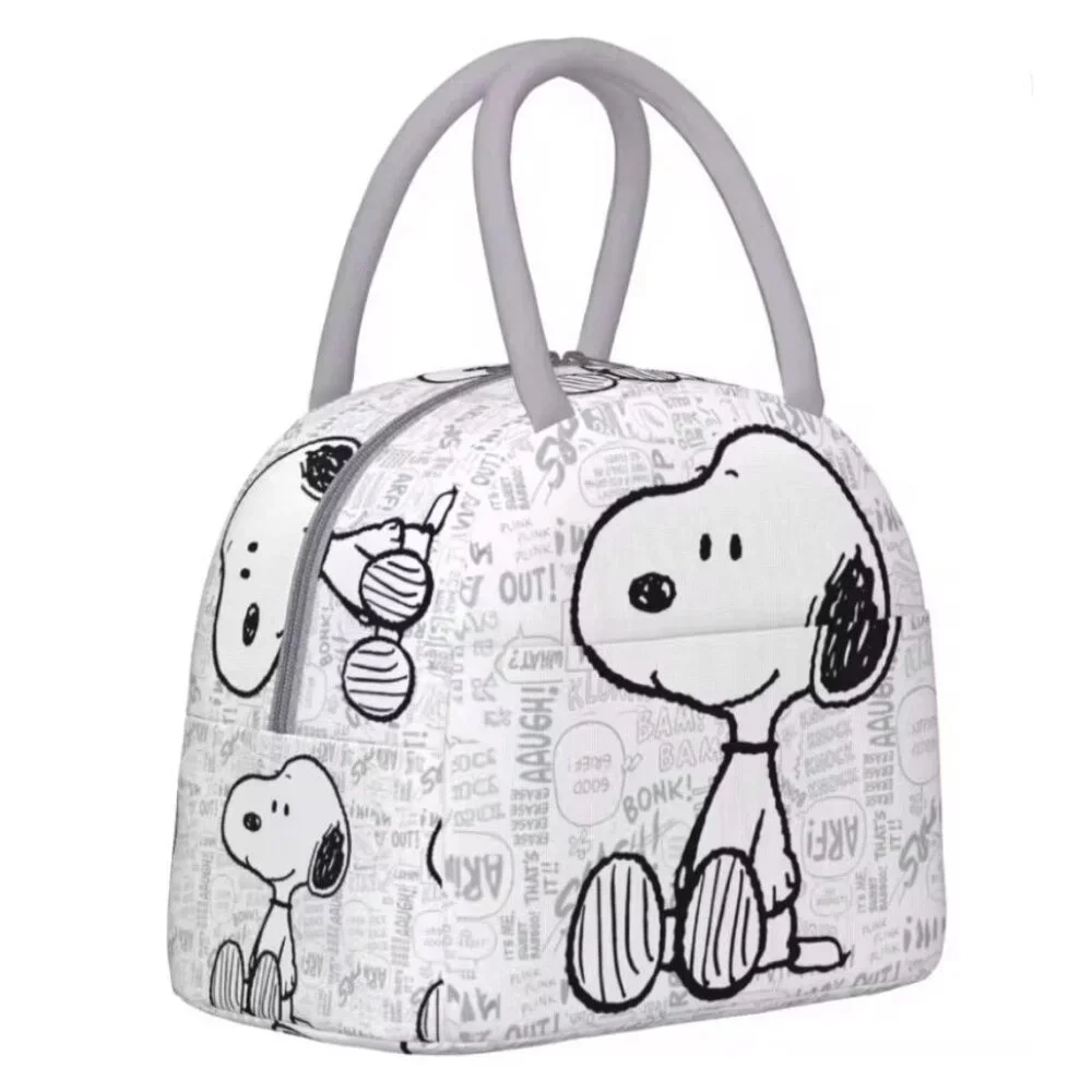Snoopy Insulated Lunch Bag Peanuts Reusable Zipper Tote - Snoopy Comic Style